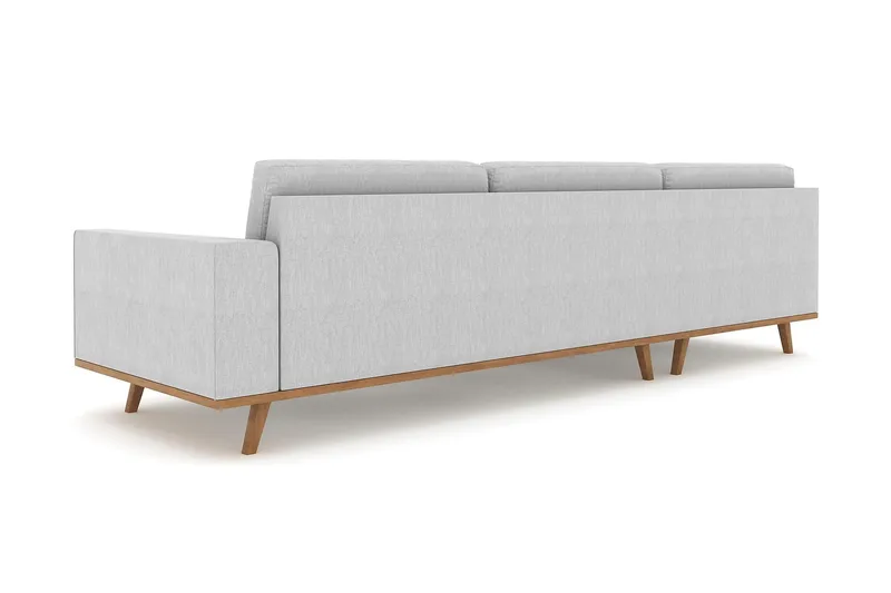 Copenhagen 4-seters Venstrevendt L-formet Sjeselongsofa i Stoff - Grå - Møbler - Sofaer - Sofa med sjeselong