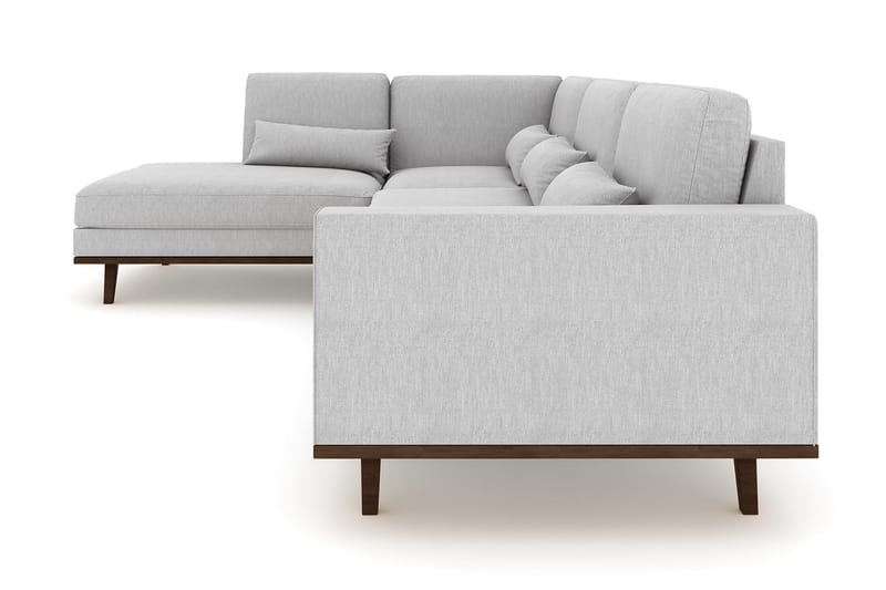 Copenhagen 4-seters Venstrevendt L-formet Sjeselongsofa i Stoff - Grå - Møbler - Sofaer - Sofa med sjeselong