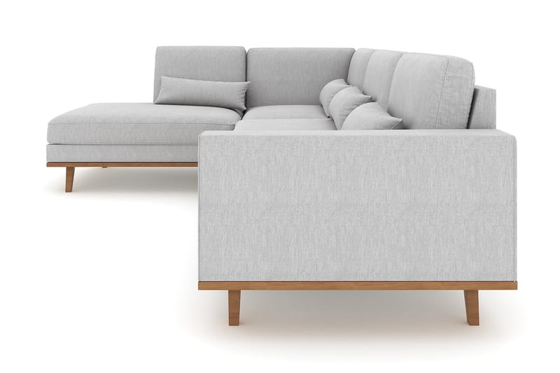 Copenhagen 4-seters Venstrevendt L-formet Sjeselongsofa i Stoff - Grå - Møbler - Sofaer - Sofa med sjeselong
