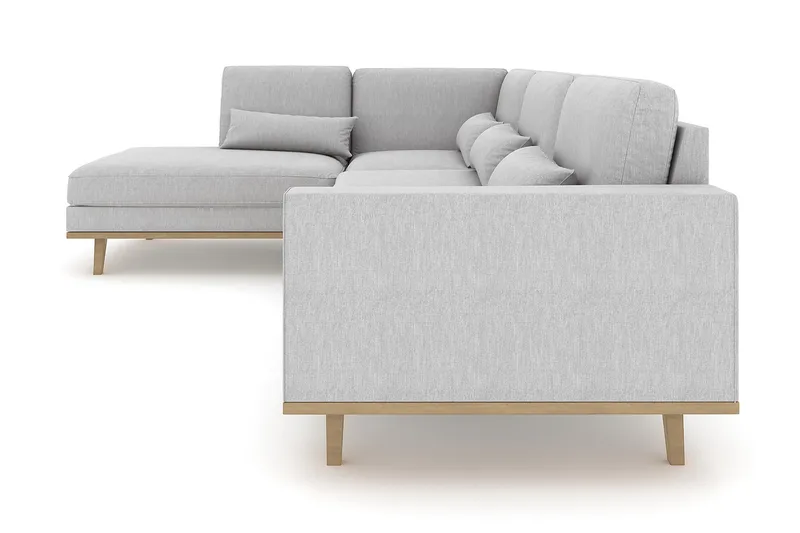 Copenhagen 4-seters Venstrevendt L-formet Sjeselongsofa i Stoff - Grå - Møbler - Sofaer - Sofa med sjeselong