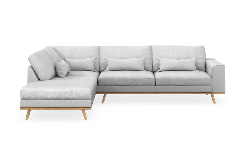Copenhagen 4-seters Venstrevendt L-formet Sjeselongsofa i Stoff - Lys grå - Møbler - Sofaer - Sofa med sjeselong