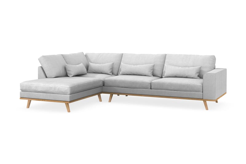 Copenhagen 4-seters Venstrevendt L-formet Sjeselongsofa i Stoff - Lys grå - Møbler - Sofaer - Sofa med sjeselong