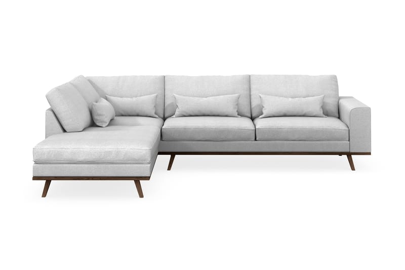 Copenhagen 4-seters Venstrevendt L-formet Sjeselongsofa i Stoff - Lys grå - Møbler - Sofaer - Sofa med sjeselong