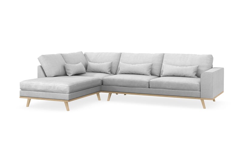 Copenhagen 4-seters Venstrevendt L-formet Sjeselongsofa i Stoff - Lys grå - Møbler - Sofaer - Sofa med sjeselong
