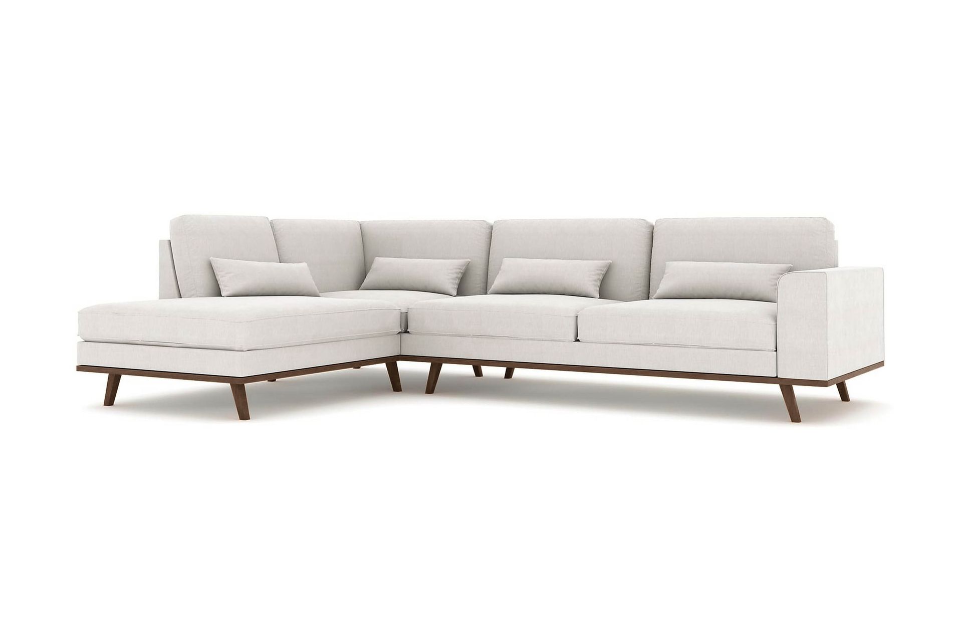 Copenhagen 4-seters Venstrevendt L-formet Sjeselongsofa i Stoff - Lys grå - Møbler - Sofaer - Sofa med sjeselong