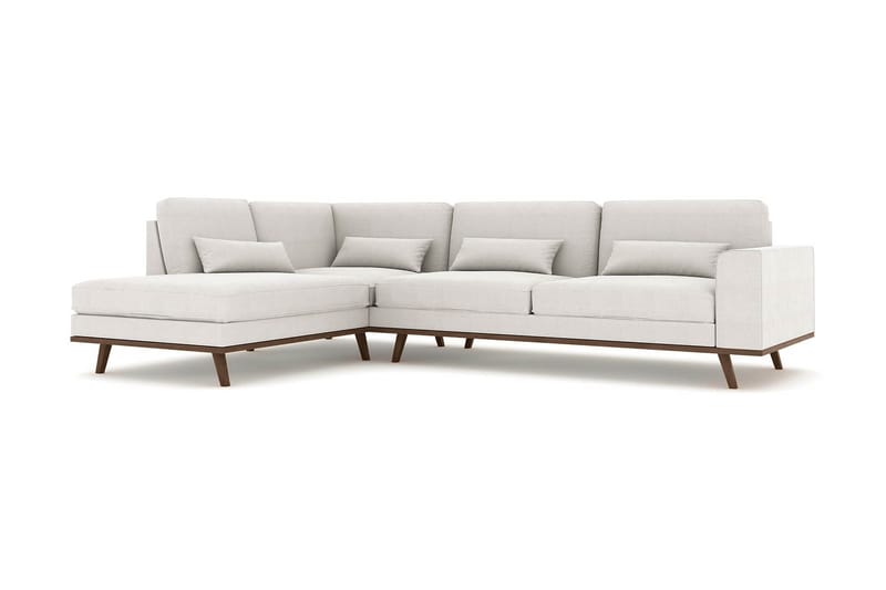 Copenhagen 4-seters Venstrevendt L-formet Sjeselongsofa i Stoff - Lys grå - Møbler - Sofaer - Sofa med sjeselong