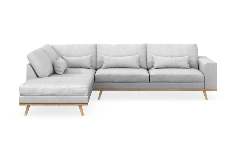 Copenhagen 4-seters Venstrevendt L-formet Sjeselongsofa i Stoff - Lys grå - Møbler - Sofaer - Sofa med sjeselong