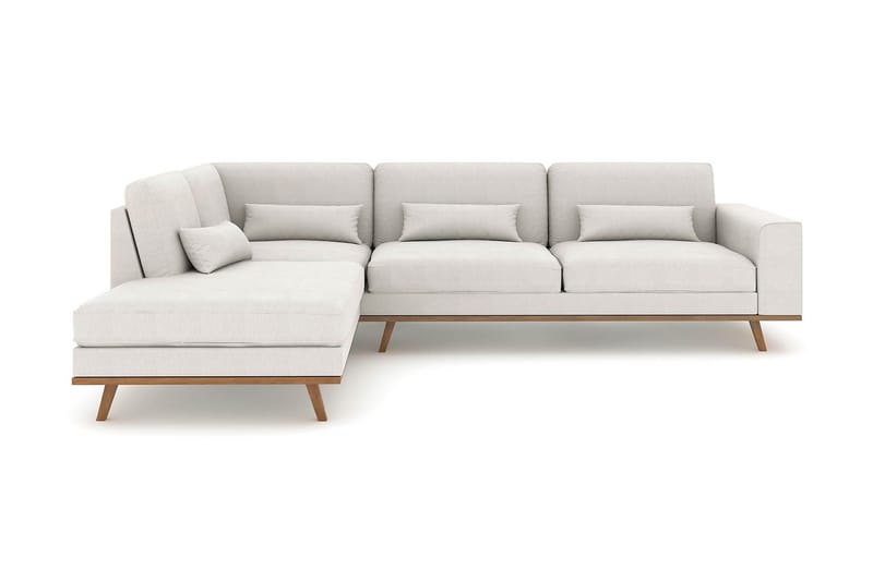 Copenhagen 4-seters Venstrevendt L-formet Sjeselongsofa i Stoff - Lys grå - Møbler - Sofaer - Sofa med sjeselong