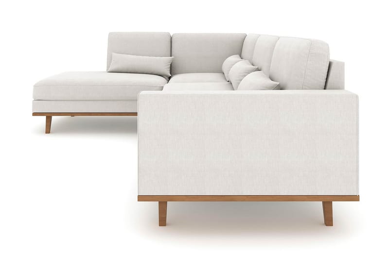 Copenhagen 4-seters Venstrevendt L-formet Sjeselongsofa i Stoff - Lys grå - Møbler - Sofaer - Sofa med sjeselong