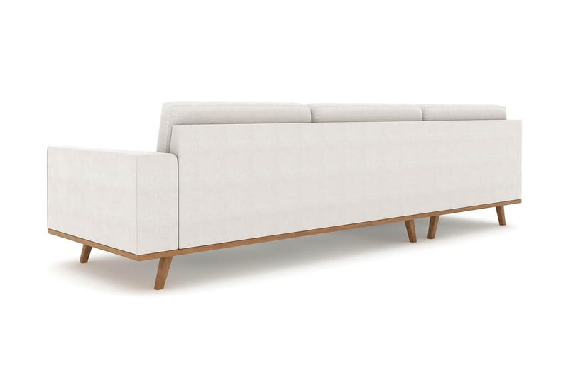 Copenhagen 4-seters Venstrevendt L-formet Sjeselongsofa i Stoff - Lys grå - Møbler - Sofaer - Sofa med sjeselong