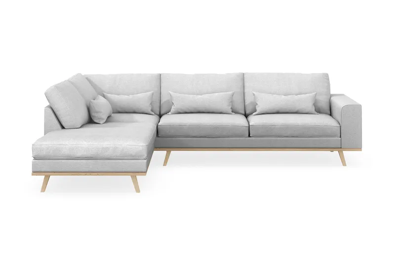 Copenhagen 4-seters Venstrevendt L-formet Sjeselongsofa i Stoff - Lys grå - Møbler - Sofaer - Sofa med sjeselong
