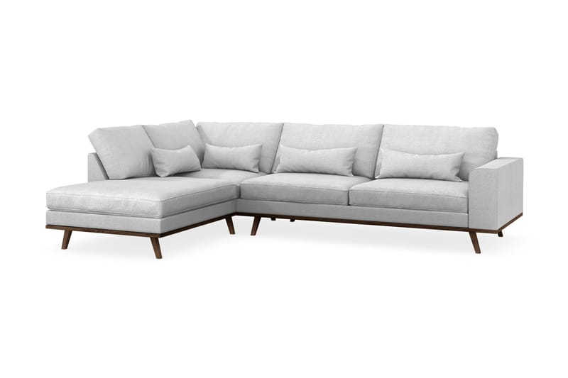 Copenhagen 4-seters Venstrevendt L-formet Sjeselongsofa i Stoff - Lys grå - Møbler - Sofaer - Sofa med sjeselong