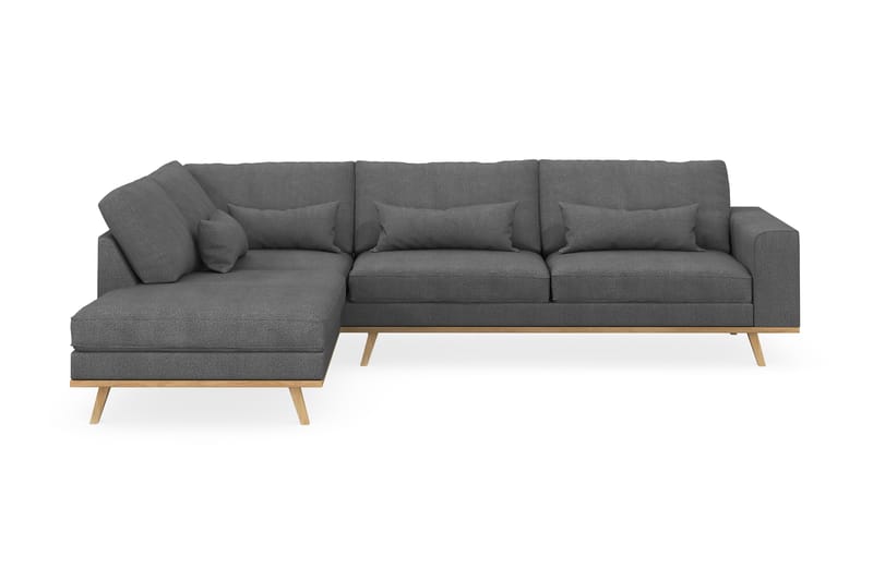 Copenhagen 4-seters Venstrevendt L-formet Sjeselongsofa i Stoff - Mørk grå - Møbler - Sofaer - Sofa med sjeselong