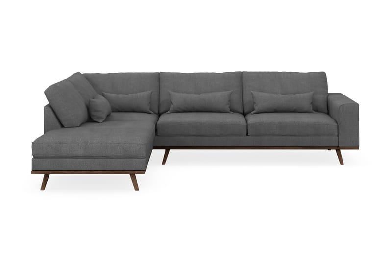 Copenhagen 4-seters Venstrevendt L-formet Sjeselongsofa i Stoff - Mørk grå - Møbler - Sofaer - Sofa med sjeselong