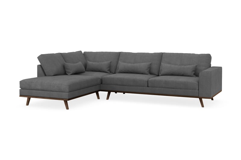 Copenhagen 4-seters Venstrevendt L-formet Sjeselongsofa i Stoff - Mørk grå - Møbler - Sofaer - Sofa med sjeselong
