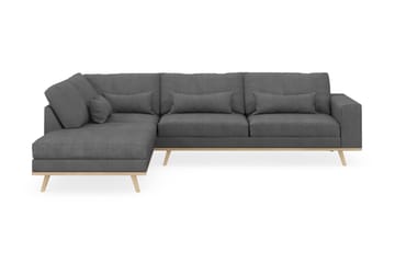 Copenhagen 4-seters Venstrevendt L-formet Sjeselongsofa i Stoff - Mørk grå - Møbler - Sofaer - Sofa med sjeselong