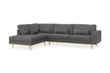 Copenhagen 4-seters Venstrevendt L-formet Sjeselongsofa i Stoff - Mørk grå - Møbler - Sofaer - Sofa med sjeselong