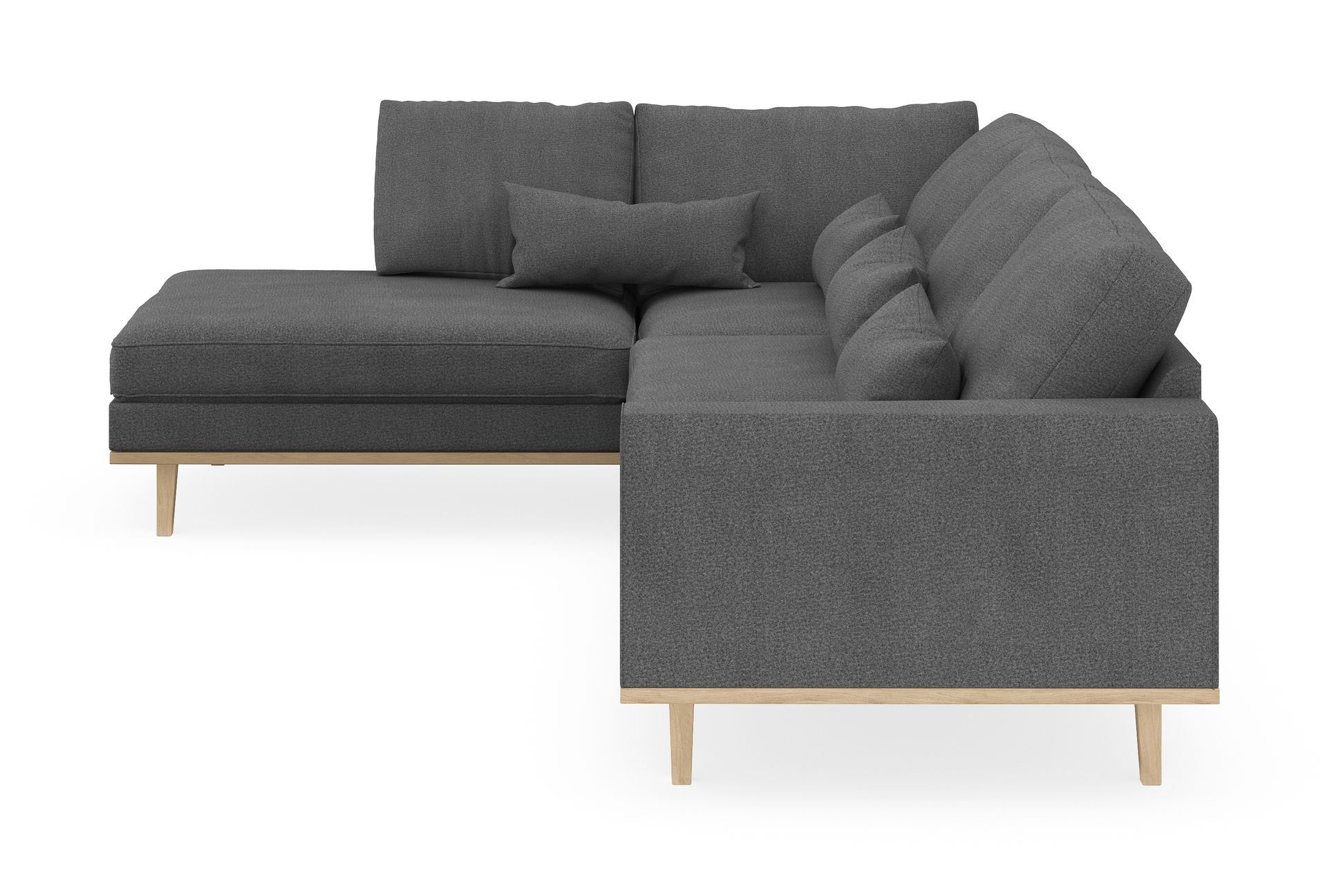 Copenhagen 4-seters Venstrevendt L-formet Sjeselongsofa i Stoff - Mørk grå - Møbler - Sofaer - Sofa med sjeselong