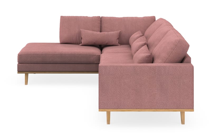 Copenhagen 4-seters Venstrevendt L-formet Sjeselongsofa i Stoff - Rosa - Møbler - Sofaer - Sofa med sjeselong