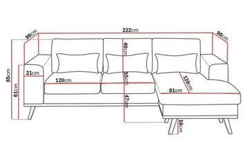 Copenhagen Compact 3-seters Vendbar L-formet Divansofa i Fløyel - Mørk grå - Møbler - Sofaer - Sofa med sjeselong