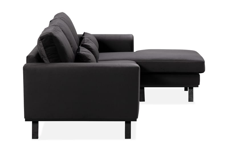 Copenhagen Compact 3-seters Vendbar L-formet Divansofa i Fløyel - Mørk grå - Møbler - Sofaer - Sofa med sjeselong