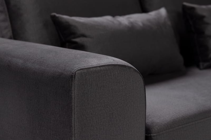 Copenhagen Compact 3-seters Vendbar L-formet Divansofa i Fløyel - Mørk grå - Møbler - Sofaer - Sofa med sjeselong