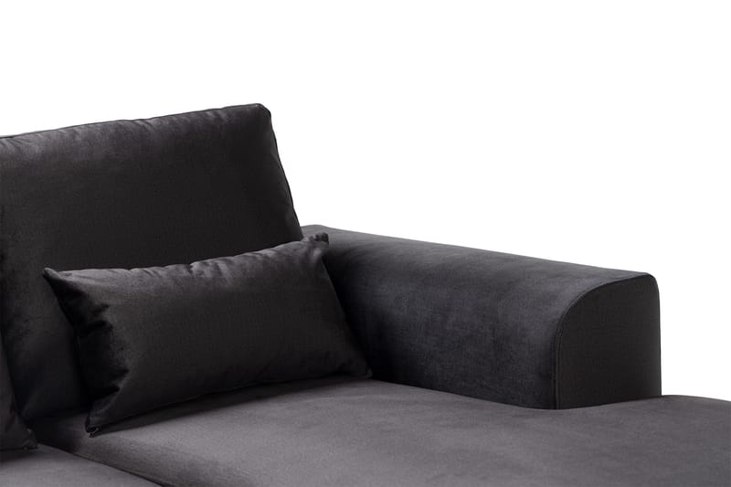 Copenhagen Compact 3-seters Vendbar L-formet Divansofa i Fløyel - Mørk grå - Møbler - Sofaer - Sofa med sjeselong
