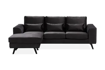 Copenhagen Compact 3-seters Vendbar L-formet Divansofa i Fløyel - Mørk grå - Møbler - Sofaer - Sofa med sjeselong
