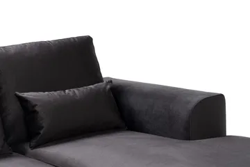Copenhagen Compact 3-seters Vendbar L-formet Divansofa i Fløyel - Mørk grå - Møbler - Sofaer - Sofa med sjeselong