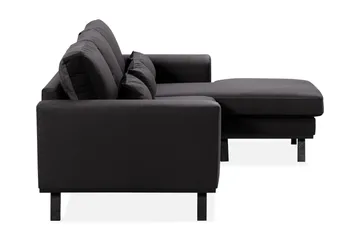 Copenhagen Compact 3-seters Vendbar L-formet Divansofa i Fløyel - Mørk grå - Møbler - Sofaer - Sofa med sjeselong