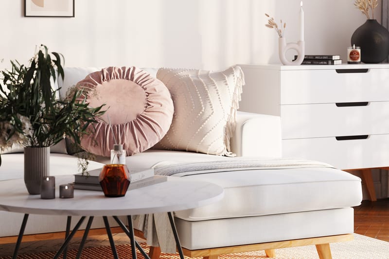 Copenhagen Compact 3-seters Vendbar L-formet Divansofa i Stoff - Lys grå - Møbler - Sofaer - Sofa med sjeselong