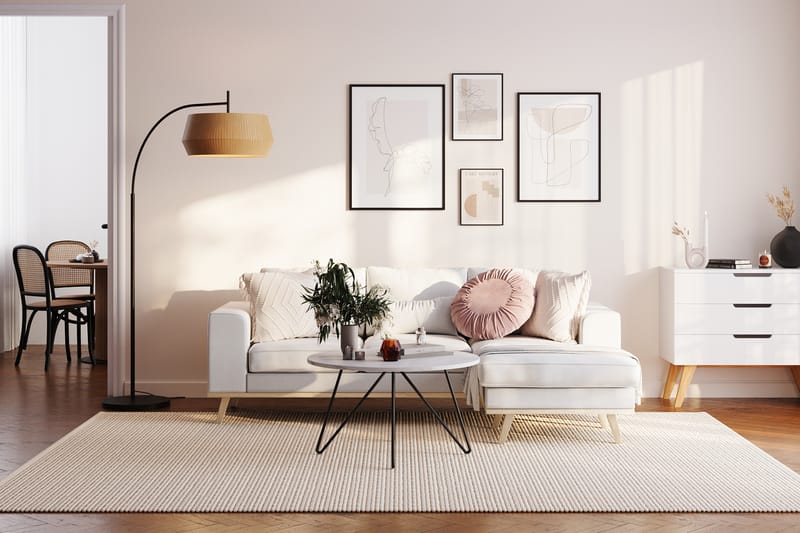 Copenhagen Compact 3-seters Vendbar L-formet Divansofa i Stoff - Lys grå - Møbler - Sofaer - Sofa med sjeselong