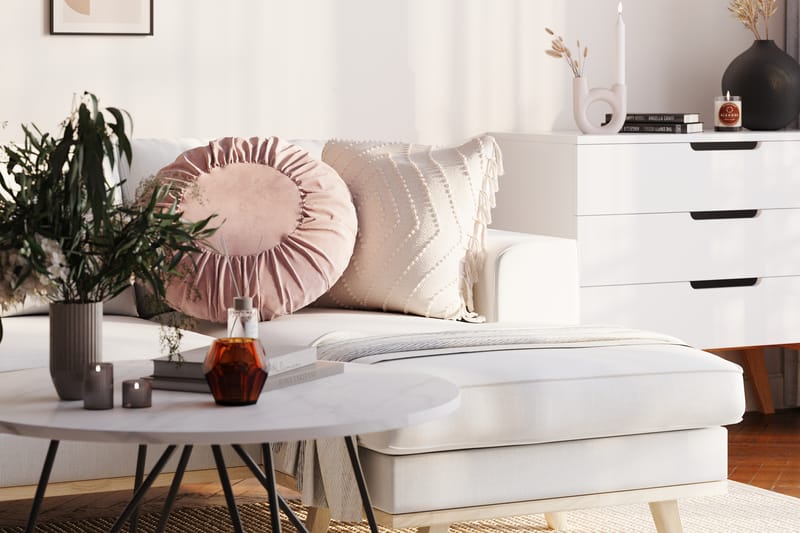 Copenhagen Compact 3-seters Vendbar L-formet Divansofa i Stoff - Lys grå - Møbler - Sofaer - Sofa med sjeselong