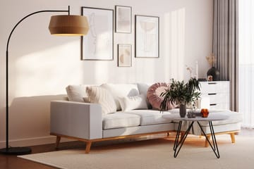 Copenhagen Compact 3-seters Vendbar L-formet Divansofa i Stoff - Lys grå - Møbler - Sofaer - Sofa med sjeselong