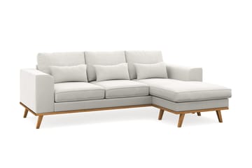Copenhagen Compact 3-seters Vendbar L-formet Divansofa i Stoff - Lys grå - Møbler - Sofaer - Sofa med sjeselong