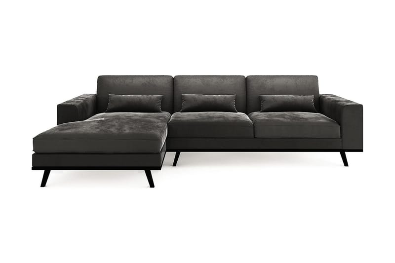 Copenhagen Divansofa Fløyel - Grå - Møbler - Sofaer - Sofa med sjeselong