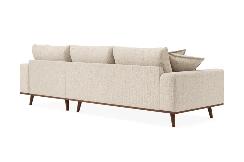 Copenhagen Premium 4-personers Højrevendt L-formet Dyb Divansofa i Chenille - Beige - Møbler - Sofaer - Sofa med sjeselong