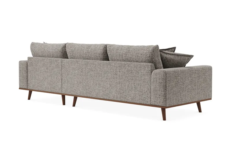 Copenhagen Premium 4-personers Højrevendt L-formet Dyb Divansofa i Chenille - Grå - Møbler - Sofaer - Sofa med sjeselong