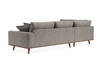 Copenhagen Premium 4-personers Venstrevendt L-formet Dyb Chaiselongsofa i Chenille - Grå - Møbler - Sofaer - Sofa med sjeselong