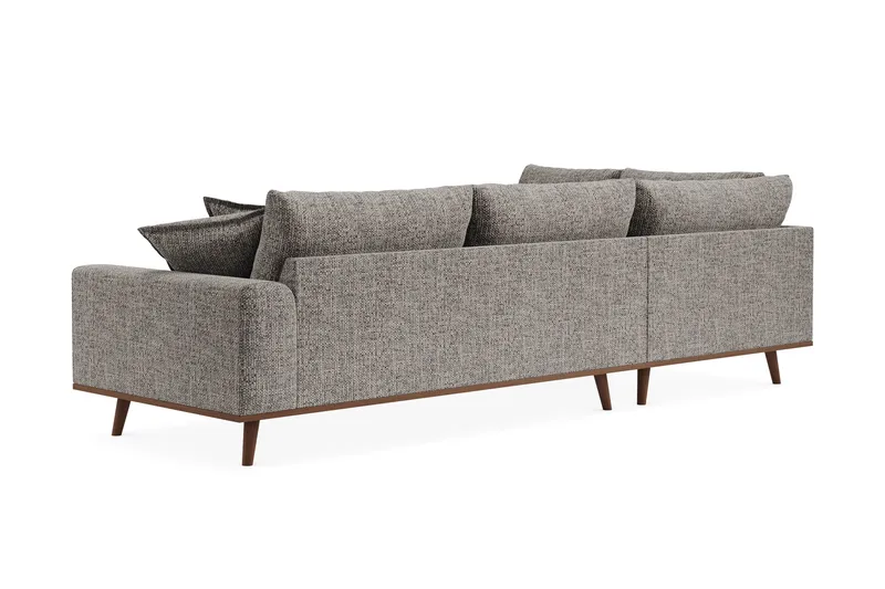 Copenhagen Premium 4-personers Venstrevendt L-formet Dyb Chaiselongsofa i Chenille - Grå - Møbler - Sofaer - Sofa med sjeselong