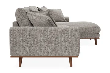 Copenhagen Premium 4-personers Højrevendt L-formet Dyb Divansofa i Chenille - Grå - Møbler - Sofaer - Sofa med sjeselong