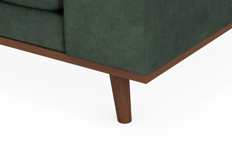 Copenhagen Premium 4-personers Venstrevendt L-formet Dyb Chaiselongsofa i Stoff - Grön - Møbler - Sofaer - Sofa med sjeselong