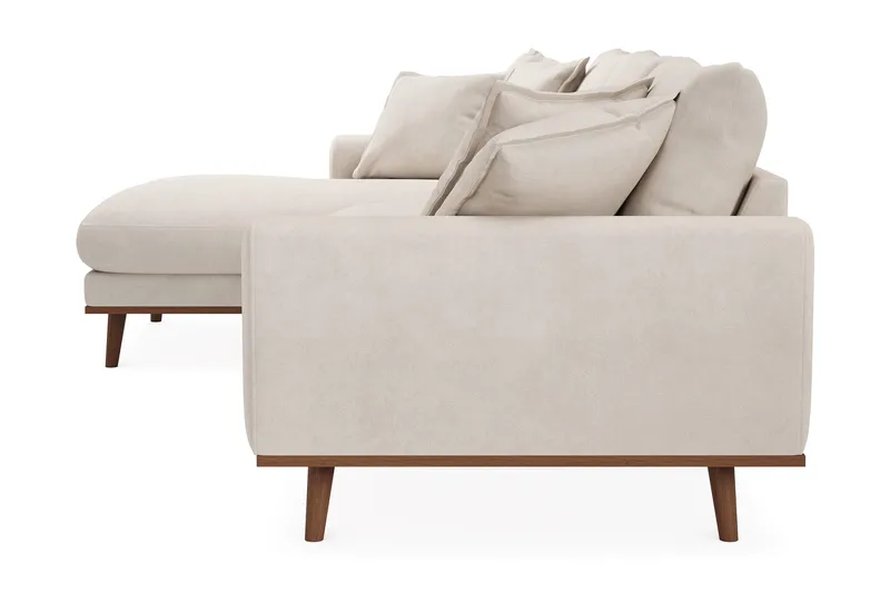 Copenhagen Premium 4-personers Venstrevendt L-formet Dyb Divansofa i Stoff - Beige - Møbler - Sofaer - Sofa med sjeselong