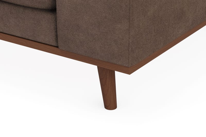 Copenhagen Premium 4-personers Venstrevendt L-formet Dyb Chaiselongsofa i Stoff - Mørkebrun - Møbler - Sofaer - Sofa med sjeselong