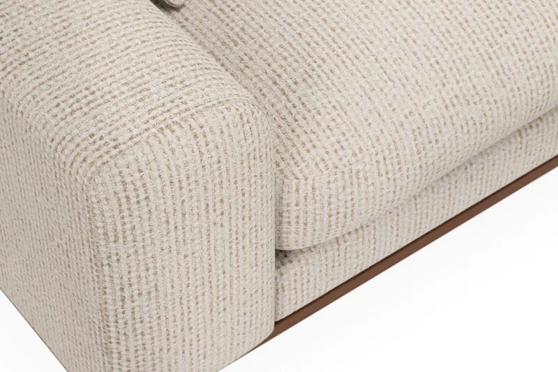 Copenhagen Premium 4-personers Højrevendt L-formet Dyb Divansofa i Chenille - Beige - Møbler - Sofaer - Sofa med sjeselong