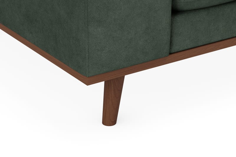 Copenhagen Premium 4-personers Højrevendt L-formet Dyb Chaiselongsofa i Stoff - Grön - Møbler - Sofaer - Sofa med sjeselong