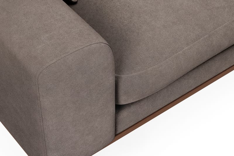 Copenhagen Premium 4-personers Højrevendt L-formet Dyb Divansofa i Stoff - Brun - Møbler - Sofaer - Sofa med sjeselong