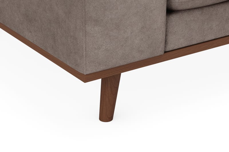 Copenhagen Premium 4-personers Højrevendt L-formet Dyb Chaiselongsofa i Stoff - Brun - Møbler - Sofaer - Sofa med sjeselong