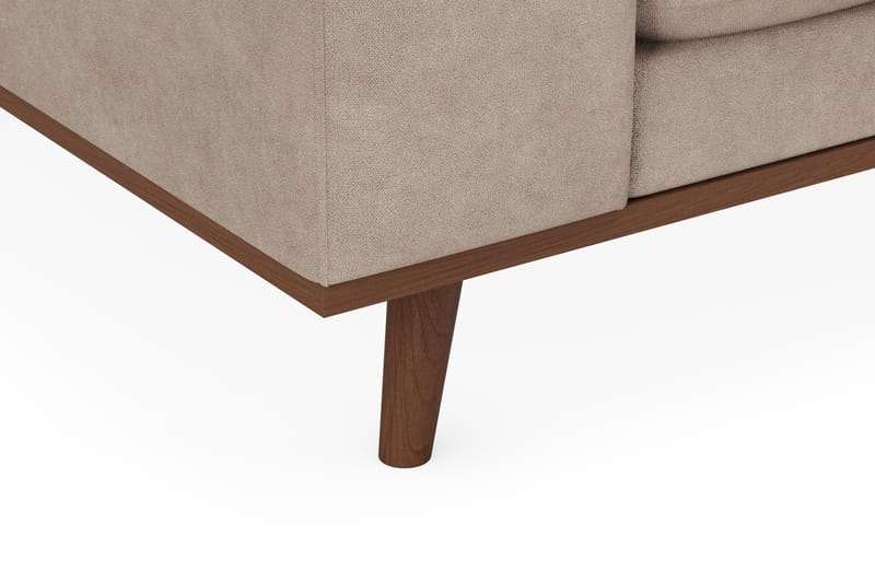 Copenhagen Premium 4-personers Højrevendt L-formet Dyb Chaiselongsofa i Stoff - Lyse brun - Møbler - Sofaer - Sofa med sjeselong