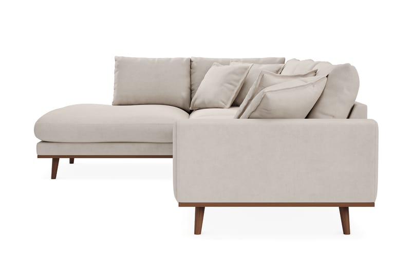 Copenhagen Premium 4-personers Venstrevendt L-formet Dyb Chaiselongsofa i Stoff - Beige - Møbler - Sofaer - Sofa med sjeselong